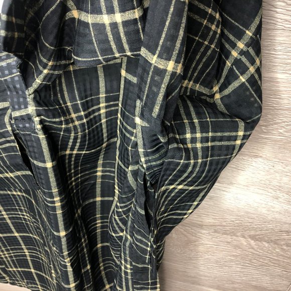 Kim Nam Woo L Layered Button Front Plaid Shirt NEW - Picture 4 of 6